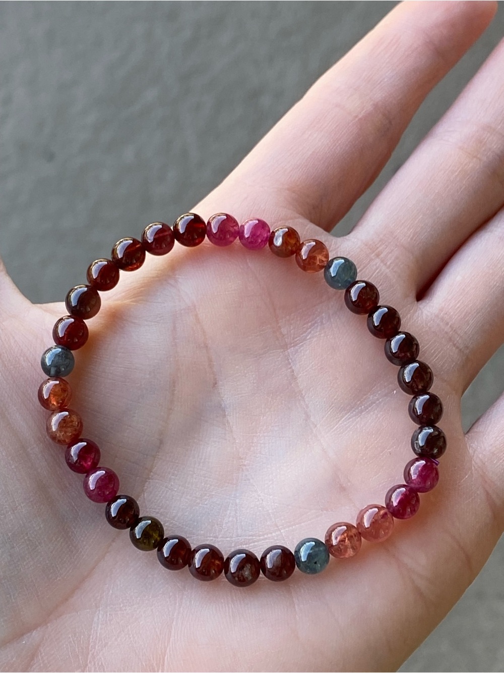 Multi Color Tourmaline Bracelet 5.4mm Natural Gemstone